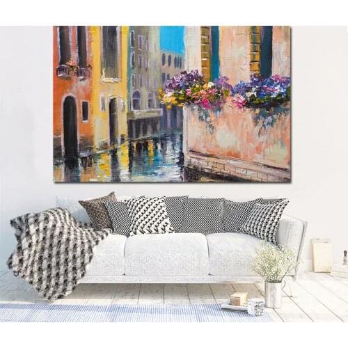 GOODECOR Canvas Painting Street Graffiti Art Colorful Wall Above The Creek Art Wall Posters For Living Room Decor Frameless