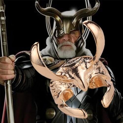 Wholesale 20PCS/LOT Thor ring Thor The Dark World Loki Helmet Ring Alloy Plated Ring Open Ring For Mens Gifts 2 Colors Options