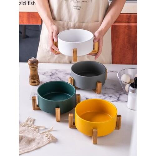 Round Ceramic Salad Bowl Large Capacity Fruit Noodle Bowl Household Tableware Set Pasta Cooking Bowls Kitchen Utensils Porcelain