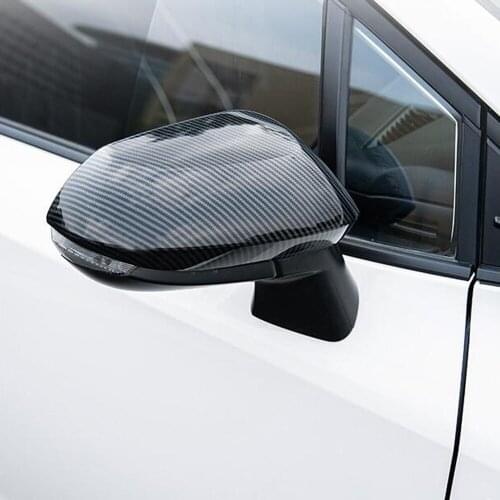 For Toyota corolla sedan 2019 2020 2021 Carbon Fiber Chrome Side Door Rearview Mirror Cover Trim Protection Cap Car Accessories
