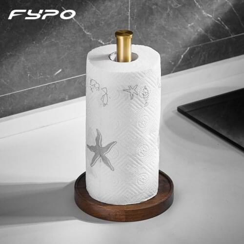 Fypo Kitchen Roll Paper Holder Standing Paper Holder Fresh-Keeping Bag Holder Toilet Roll Paper Holders Bathroom Shelf Home Deco