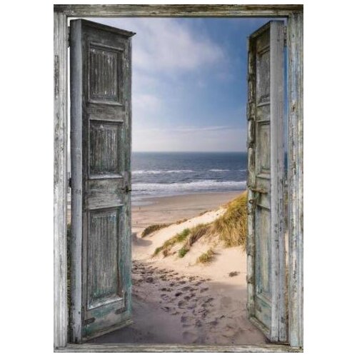 TOUOILP square full Diamond Painting De Zee Door Deuren