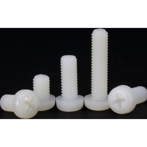 M2 M2.5 M3 Nylon Phillips screws plastic Screw bolt Length 4-30mm Cross Pan Head Screws