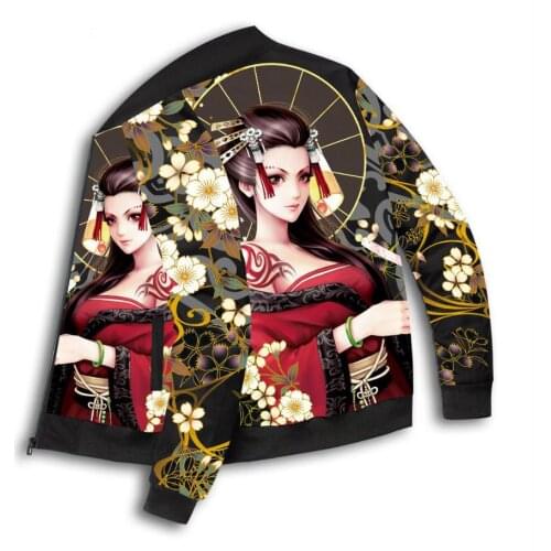 Mens Jacket Baseball Uniform 2021 Mens Spring Autumn New Trend Hip-Hop Harajuku Style Printed Zipper Long-Sleeved Flight Suit