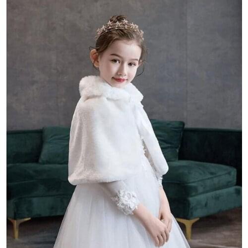Ivory Cloak,Faux Fur Cloak,Wedding Cloak,Flower Girl Cloak,Winter Warm Cape,Evening Shawl,Party Cape,Kids Cloak,Christmas Gift