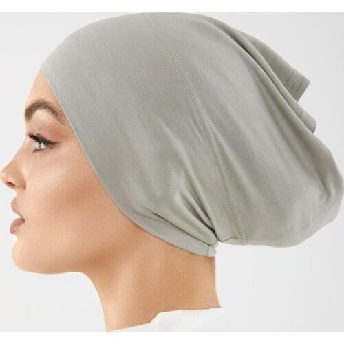 Newest Modal Cotton Muslim Underscarf Hijabs Inner Caps Elastic Solid Color Bonnet Headscarf 1PC