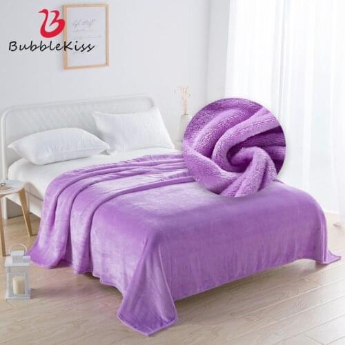 Bubble Kiss Blanket Solid Color Flannel Thickened Soft Warm Comfortable Bedroom Sofa Home Decoration Portable Office Nap Blanket