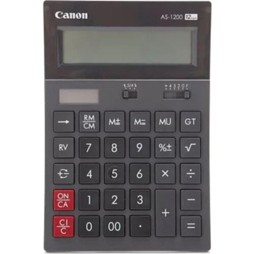1 Piece Canon AS-1200 Authentic Calculator classic curved design large dual power models