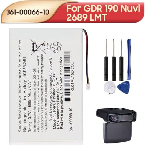 Original Replacement Battery 361-00066-10 1500mAh For Garmin GDR 190 Nuvi 2689 LMT Car GPS Battery