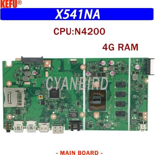 KEFU X541NA original mainboard for ASUS X541NA X541N with 4GB-RAM N4200 CPU Laptop motherboard