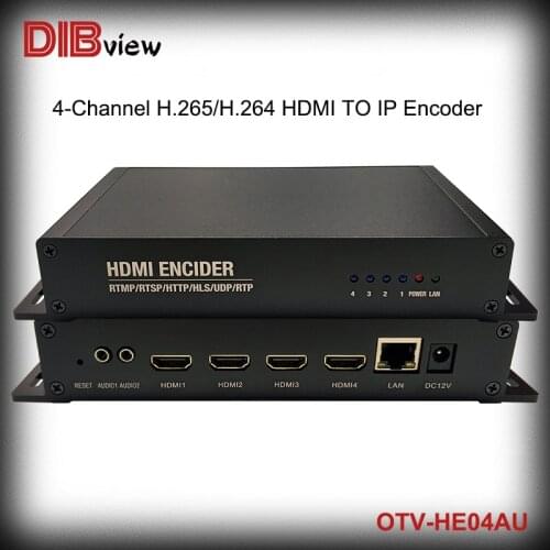 OTV-HE04AU 4 Channel IPTV Facebook Youtube Live Streaming H.265 H.264 Video HD HDMI RTSP SRT Encoder