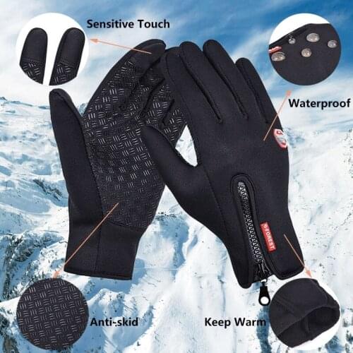 Motocross Gloves for Winter Moto Gloves Touch Screen Windproof Outdoor Sport Gloves Warm Mittens Women Man Anti-slip Waterproof