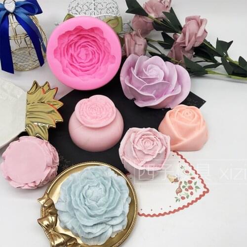 Rose Flower Silicone Molds Wedding Cupcake Topper Fondant Cake Decorating Tools Sugarcraft Candy Clay Chocolate Gumpaste Moulds