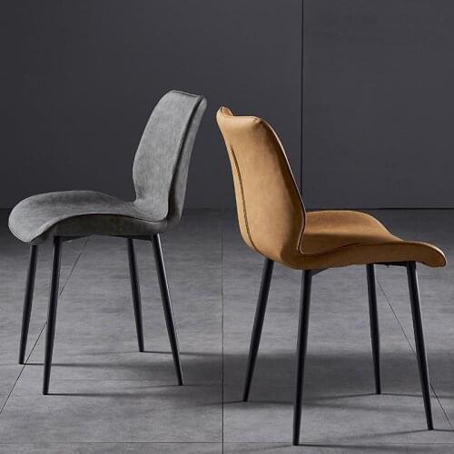 Nordic Table Simple Stool Domestic Chair Back Chair Simple Modern Iron Dining Chair Industrial Leather Chair