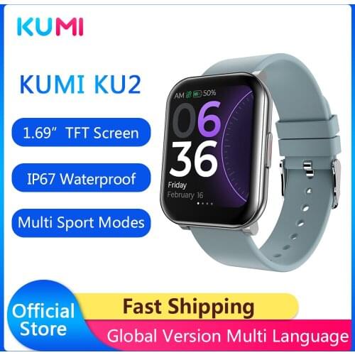 KUMI KU2 Smart Watch Men Women Full Touch Fitness Tracker Blood Pressure Heart Rate Monitor BT5.0 Smartwatch For Android IOS