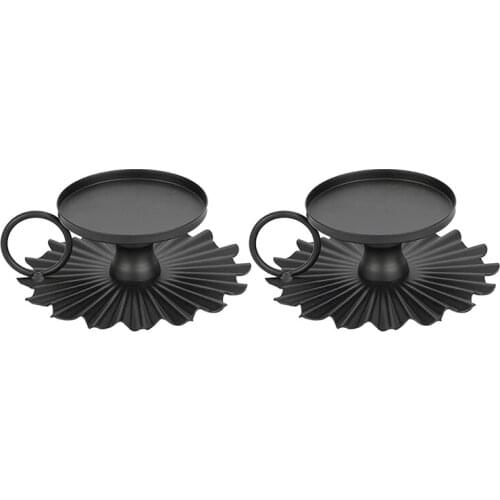 Vintage Candle Holder Set Of 2,Decorative Metal Candle Holder, Simple Flower Base, Dining Table/Home Decoration