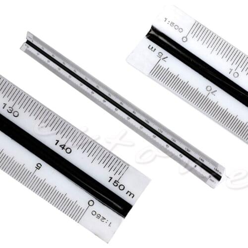 300mm 1:150 1:200 1:250 Triangular Metric Scale Ruler For Engineer Multicolor