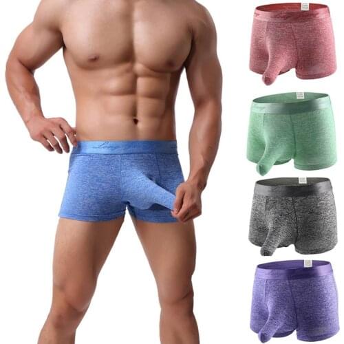 Underwear Men Panties Boxer-shorts Gay Sexy Soft Underpants Knickers Shorts Sexy Boxers Male Underpants Gay Breathable Panties