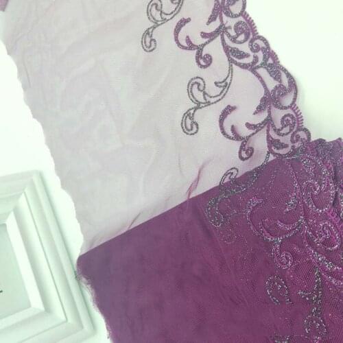 20Yards Handmade Embroidery Lace Trim Tulle Wedding Hair Bow Clothes DIY Craft Purple Fabric Sewing Accessories 21cm