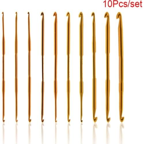 Weave Craft Sweater Knitting Metal Handle Craft Needles Alumina Double End Crochet Hook Knitting Needle(2mm-10mm) 10pcs