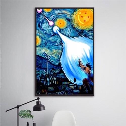 Japanese Anime Posters Van Gogh Starry Night Canvas Painting Modern Art Wall Prints Living Room Home Decorative Pictures