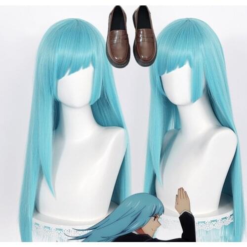 Miwa Kasumi Cosplay Wig Woman Blue Long Straight Hair Jujutsu Kaisen Costume Anime Props For Halloween Carnival Party Shoes