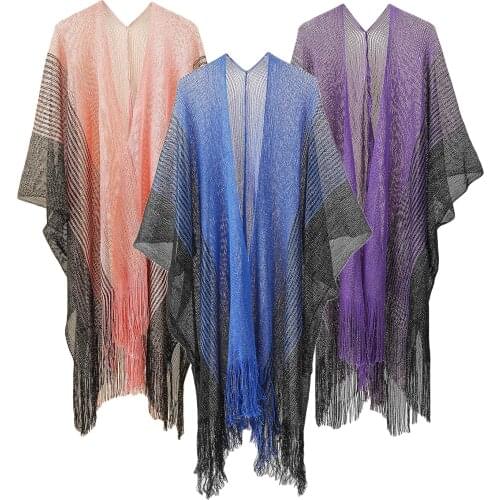 Womens Open Front Swimsuit Beach Chiffon Kimono Cover Ups Capes Sheer Loose Blouse Tops