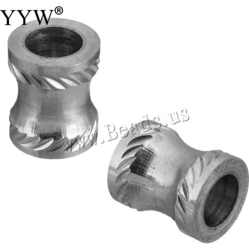 10/Pcs Stainless Steel Large Hole Beads For Jewelry Cylinder 12x10x10mm Hole 6mm Bead Bracelet Making Findings Accessories