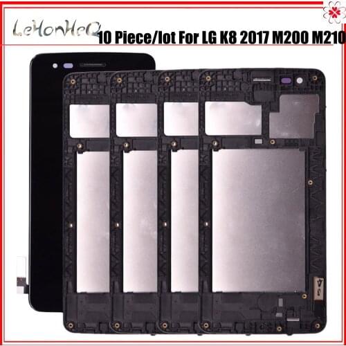 10 piece/lot M210 LCD For LG K8 2017 M200 M210 US215 LCD Display Touch Screen Digitizer Assembly MS210 lcd frame