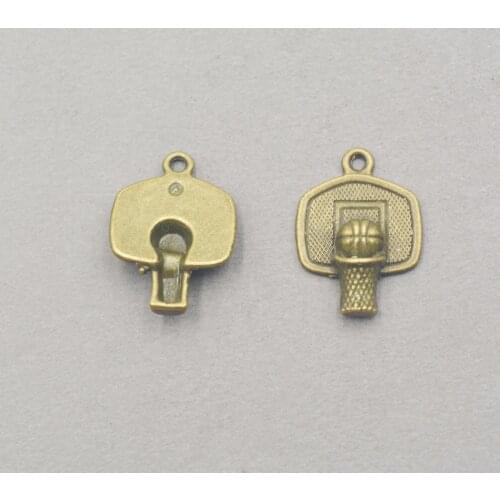 18pcs Basketball rebound Charms for Jewelry Making Accessories DIY 20*14*1.5mm