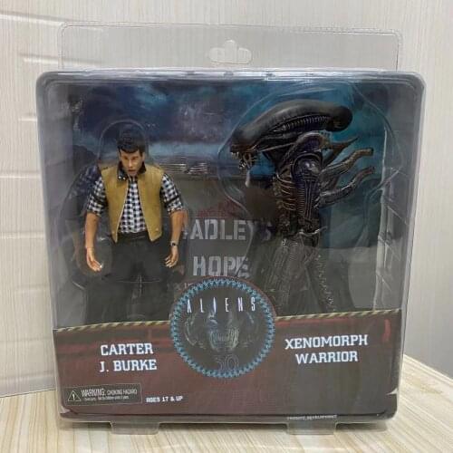 2pcs/Set NECA Aliens VS Predators Xenomorph Warrior Carter J. Burke Action Figure Collectible Model Toy