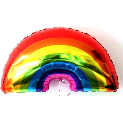 2017 NEW 5pcs/lot LARGE rainbow balloons 93*59CM FOIL baloes hot rainbow helium ballon for holiday decorations wedding globos