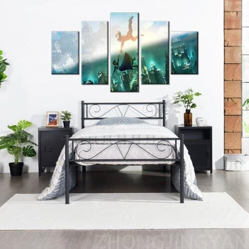 5 Piece Wall Art Two World Collide Bioshock Infinite HD Printed Picture Canvas Poster Used for Childs Room Bedroom Living Room