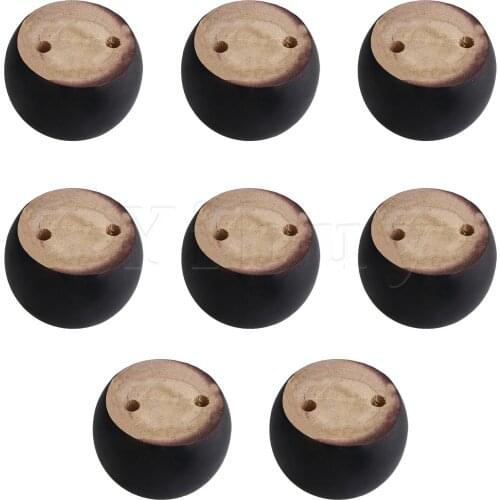 8 x Black Round Wood Sofa Cabinet Table Legs 8x5cm Furniture Accessories