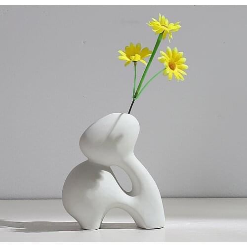 Abstract Ceramic Vase Decorative Bud Decor Ornament Bedroom Vase Shelf