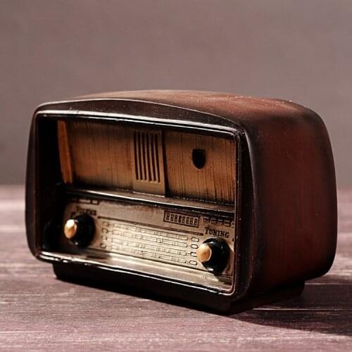 Antique Imitation Resin Bar Nostalgic Radio Model Accessories Home Decor Ornaments Retro Vintage Craft Gift
