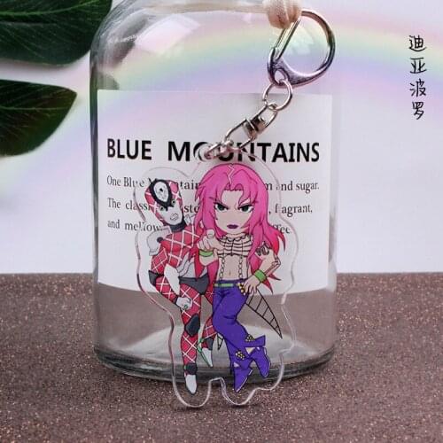 Anime Jo Bizarre Adventure Keychain Cartoon Figure Acrylic Cute Keychain Collection Gifts 2020