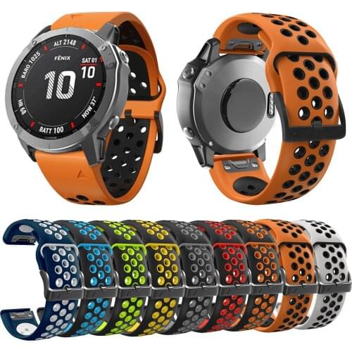 22mm 26mm Quick Release Silicone band for Garmin Fenix 6 6X Pro strap bracelet for Fenix 5 5X Plus 3 3HR Fenix 6 Watchbands