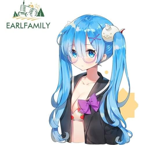 EARLFAMILY 13cm x 8.9cm for Rem Re Car Stickers Scratch-Proof Personality Decals Creative Cute Caravan Laptop Decor Car Label