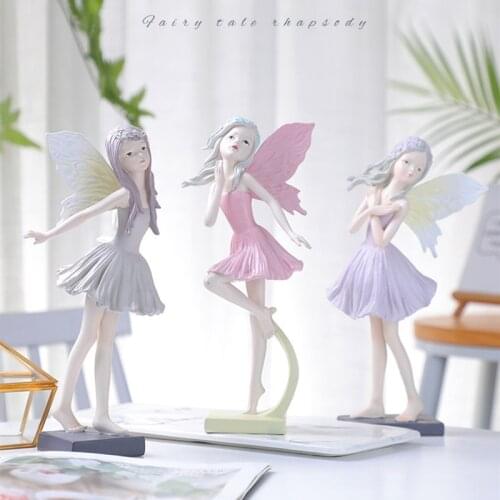 European creative girly style cute flower fairy little girl modern home living room bedroom resin decoration craft ornaments