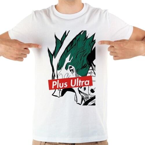 Japan anime My Hero Academia izukubreak out plus ultra funny t shirt men new white casual short sleeve homme cool tshirt
