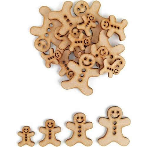 Gingerbread man MDF Craft Shapes Wooden Christmas Tree Decoration Embellishment