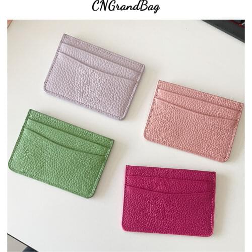 Classic Pebbled Pattern Card Holder Men Women Genuine Leather Leather Credit Card Case ID Card Holder Wallet Purse Pouch