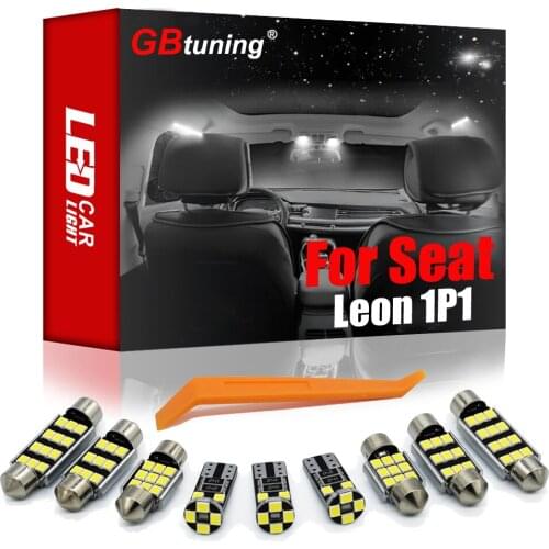 GBtuning Canbus LED Interior Light Kit 12PCS For Seat For Leon MK2 1P 1P1 (2005-2012) Accessories Car Reading Room Ceiling Lamp