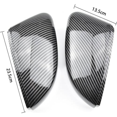 2PCS for VW Polo 6R 6C Side Door Wing Mirror Cover Replace caps (Carbon fiber) fit Volkswagen 2010 2011 2012 2013 2014 2016 2017
