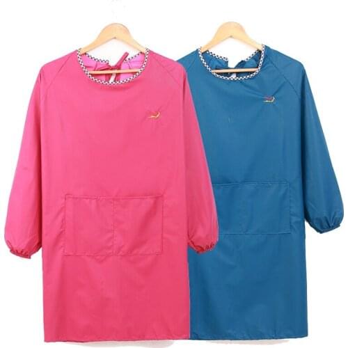 Kitchen apron waterproof and oil-proof thickened adult overalls long-sleeved Korean fashion mens and womens overalls anti-wear