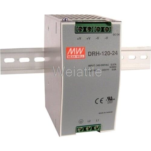 MEAN WELL original DRH-120-24 24V 5A meanwell DRH-120 24V 120W Single Output Industrial DIN RAIL Power Supply