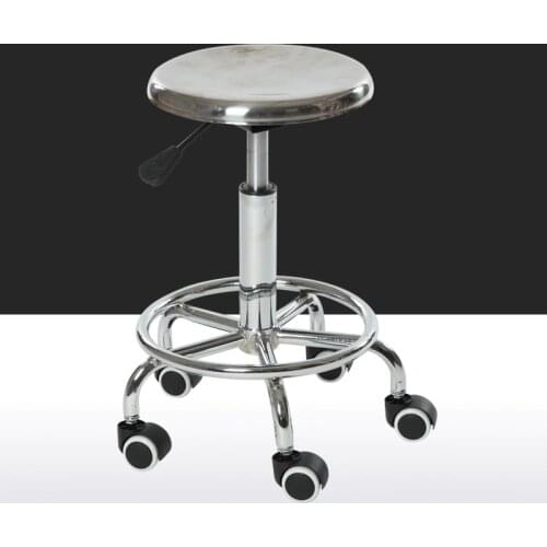 Multifunction Stainless Steel Lifted Chair Stable Rotated Bar Stool Laboratory Chair Factory Staff Seat Barber Cosmetology Chair