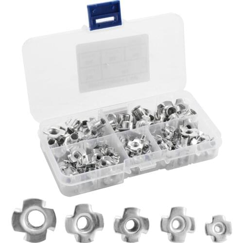 Multifunctional 90PCS Captive T Nut Socket Screws Kits Assortment With Transparent Box Rustproof Metal For Repairing Tool