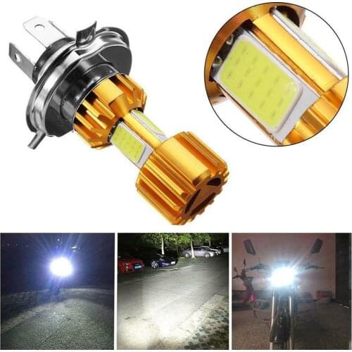 Motorcycle Headlight H4 BA20D P15D DC 12V 16W 2000LM LED 3 COB 6000K Hi/Lo Beam Light High Quality Light